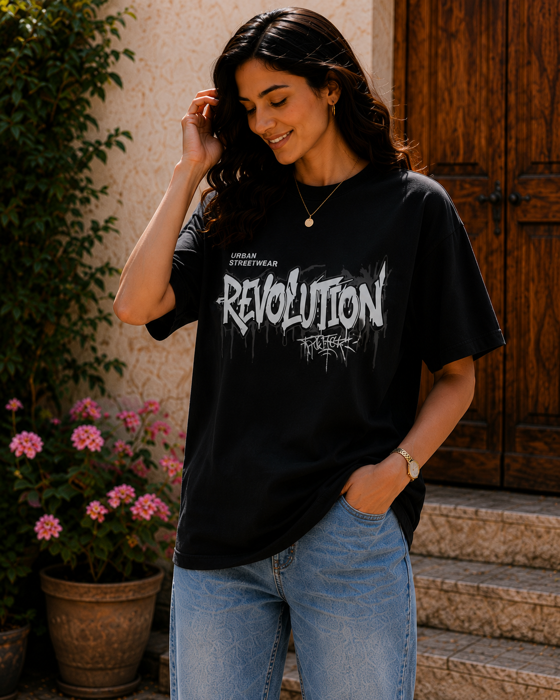 Women Revolution Urban Streetwear Graphic Oversized T-Shirt