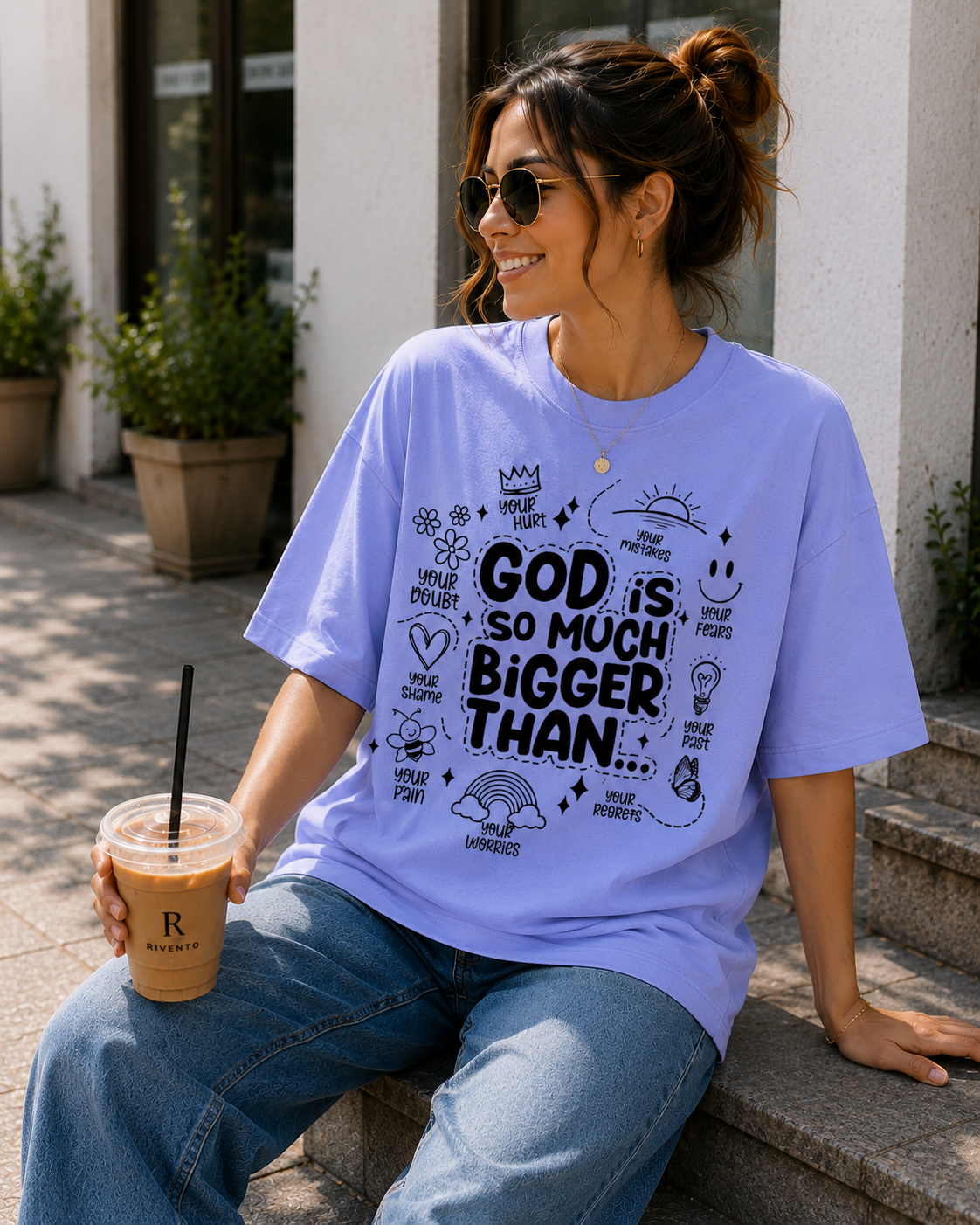 Women Faith Over Fear Oversized T-Shirt