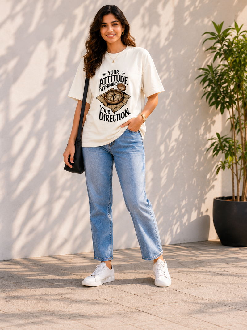 Women Direction & Destiny Collection Oversized T-Shirt