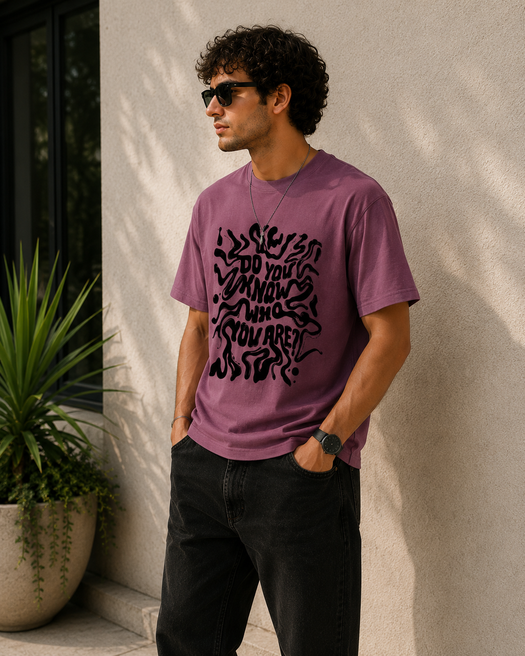 Do You Know Who You Are Typography Graphic Men Classic Fit T-Shirt