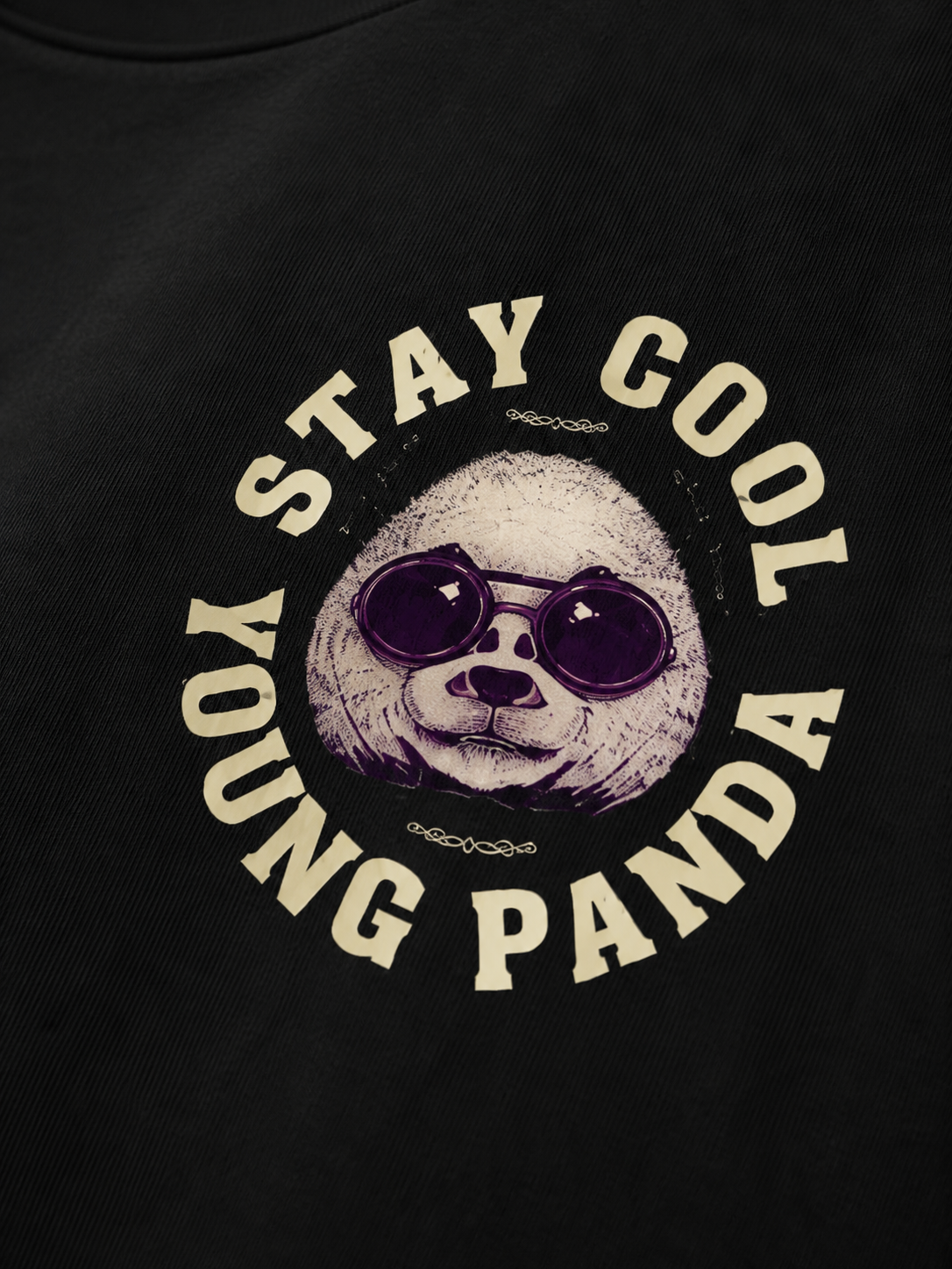 Stay Cool Young Panda Graphic Oversized T-Shirt for Men