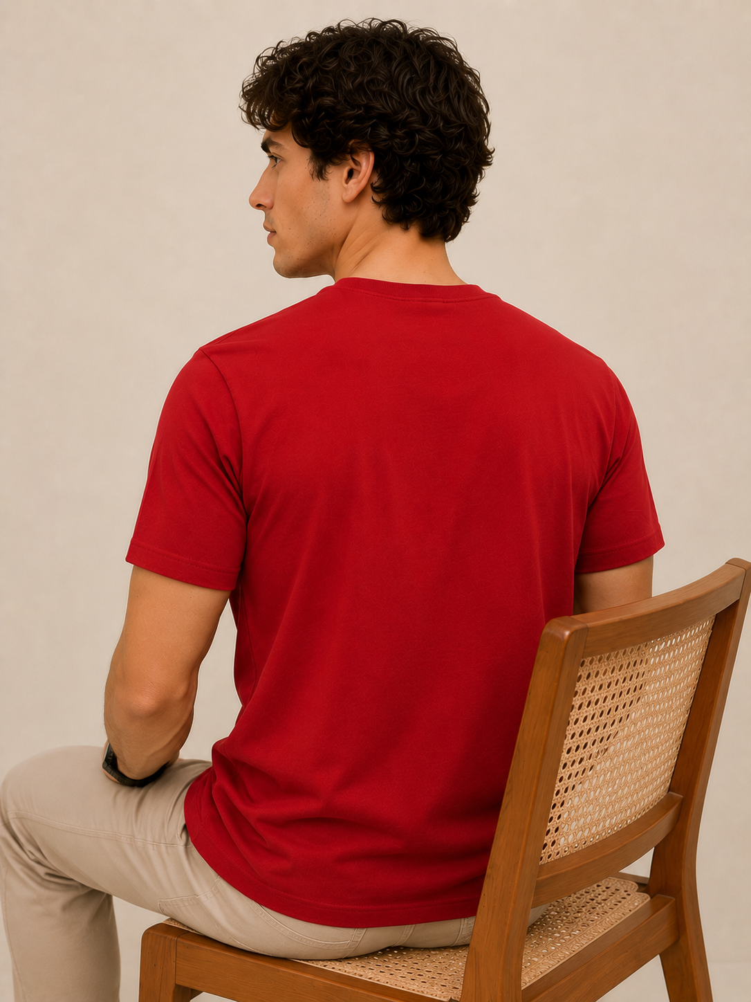 Softcore Men's Premium Red Classic Fit Solid T-Shirt