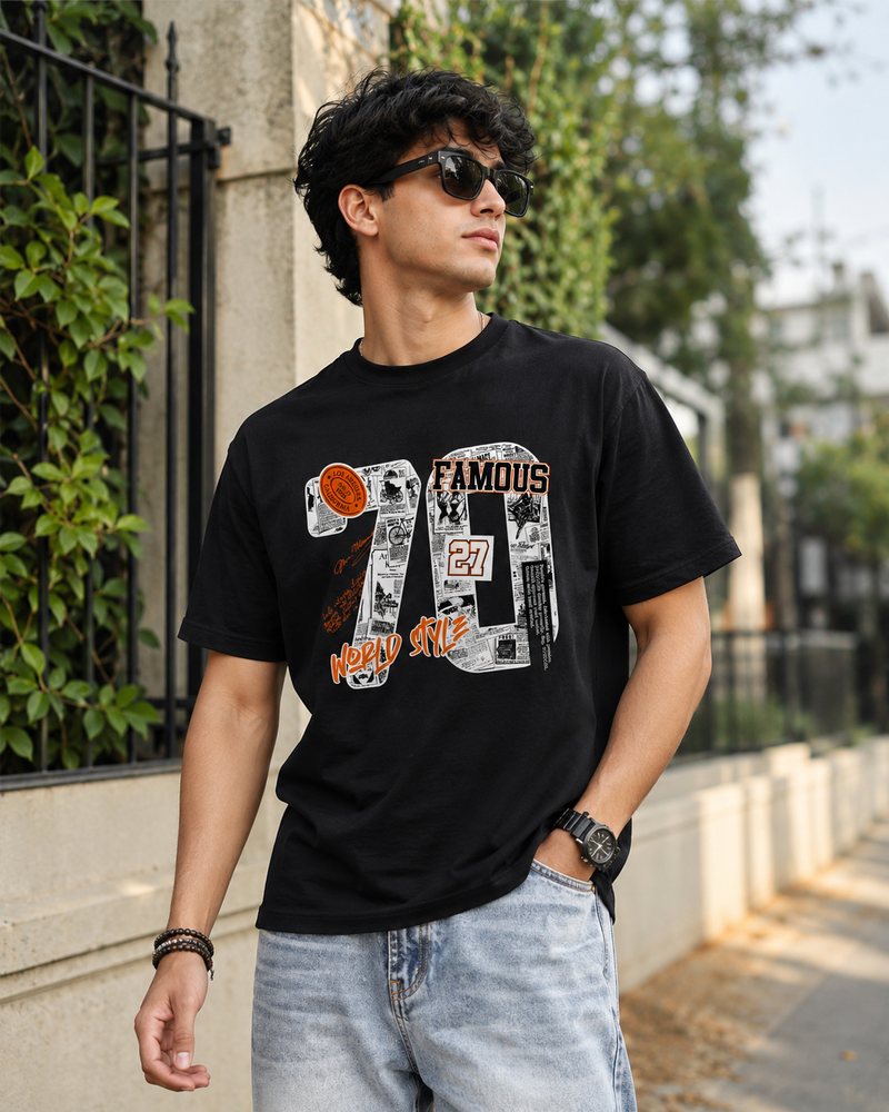 Vintage 70 Graphic Black Men's Classic Fit T-Shirt
