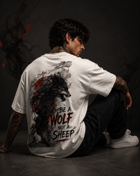 Be A Wolf Not A Sheep Back Print Oversized T-Shirt for Men