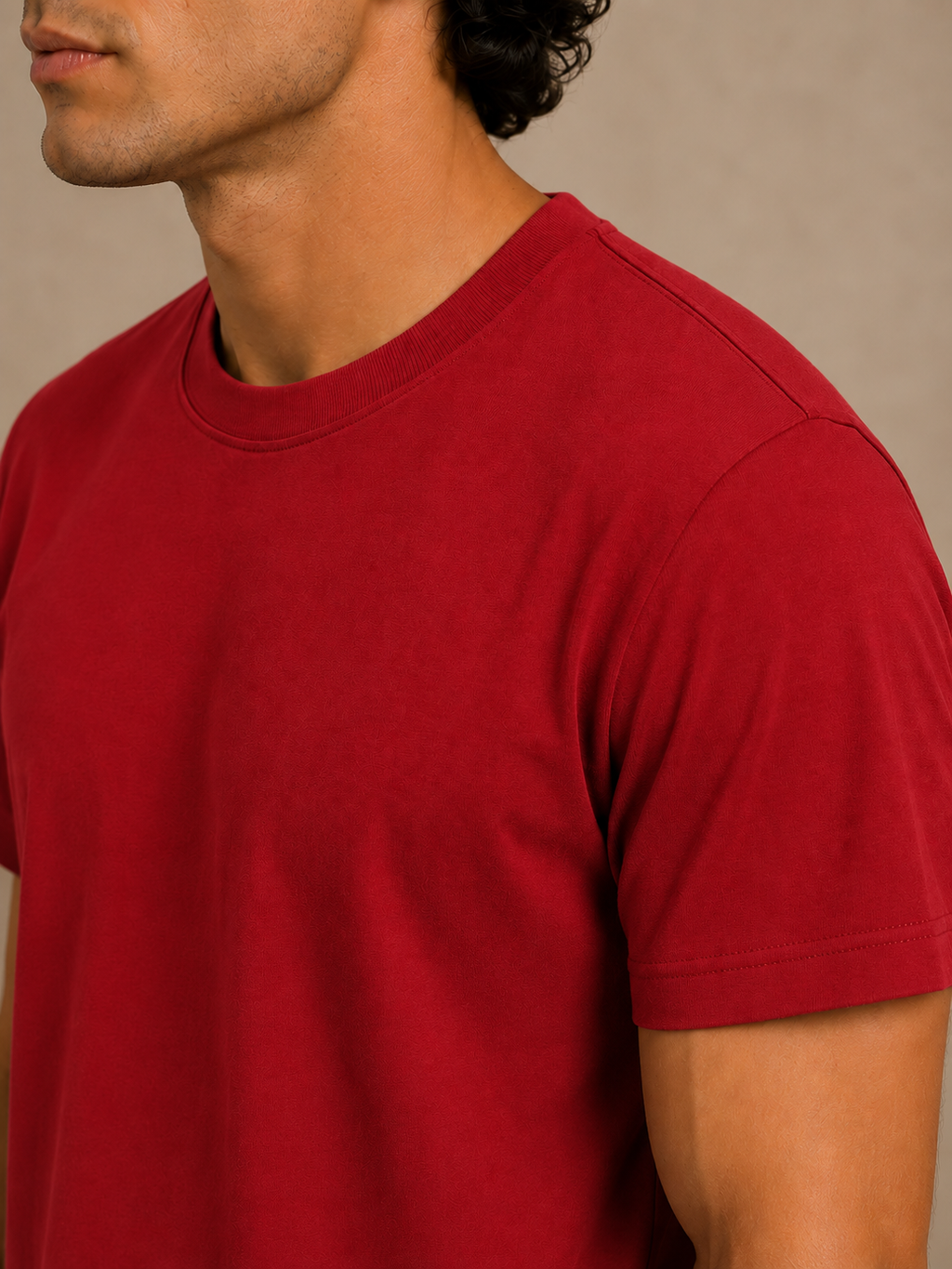 Softcore Men's Premium Red Classic Fit Solid T-Shirt