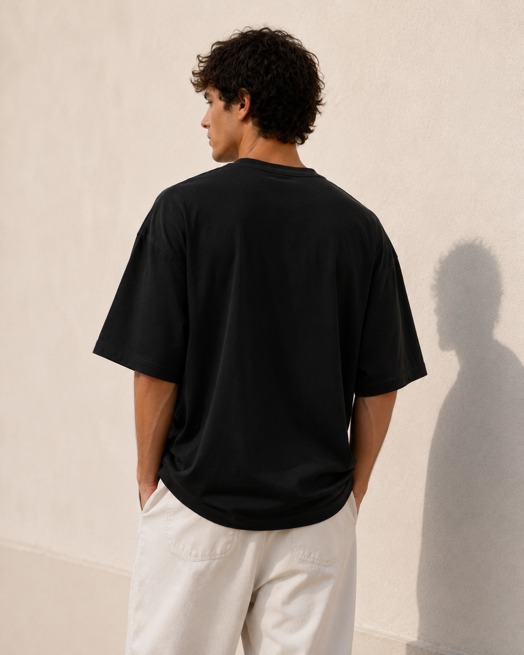 Men's Black Oversized Drop Shoulder T-Shirt