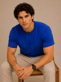 Softcore Men's Premium Royal Blue Classic Fit Solid T-Shirt