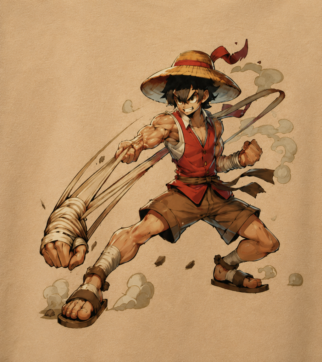 Luffy Warrior Oversized Graphic T-Shirt for Men