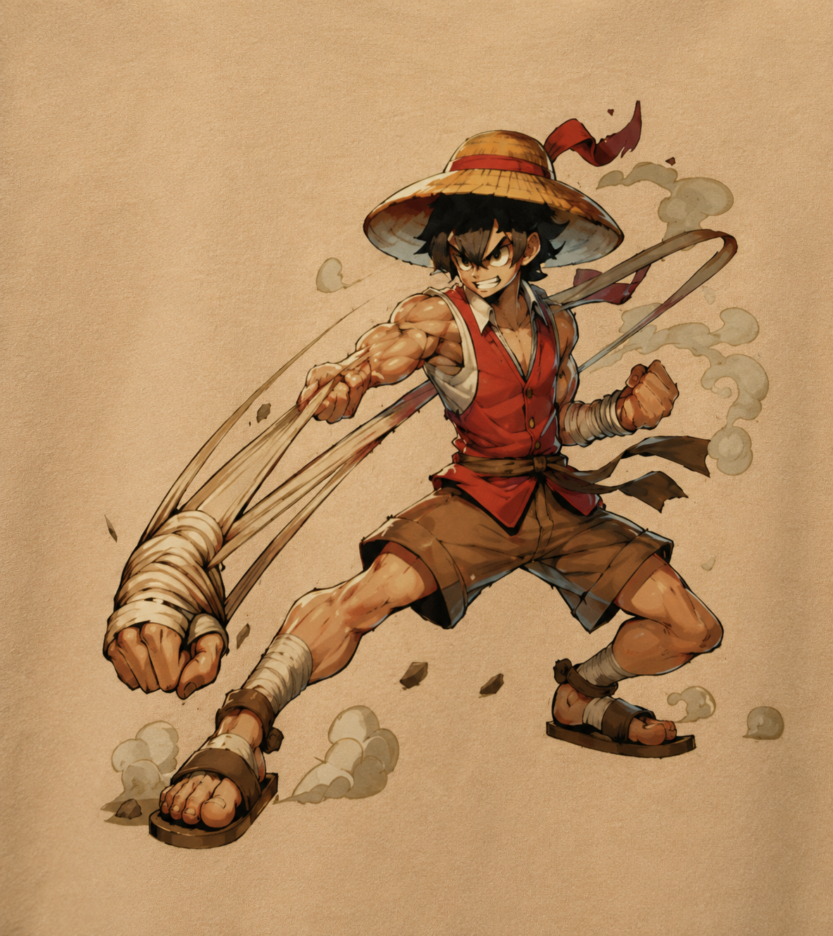 Luffy Warrior Oversized Graphic T-Shirt for Men