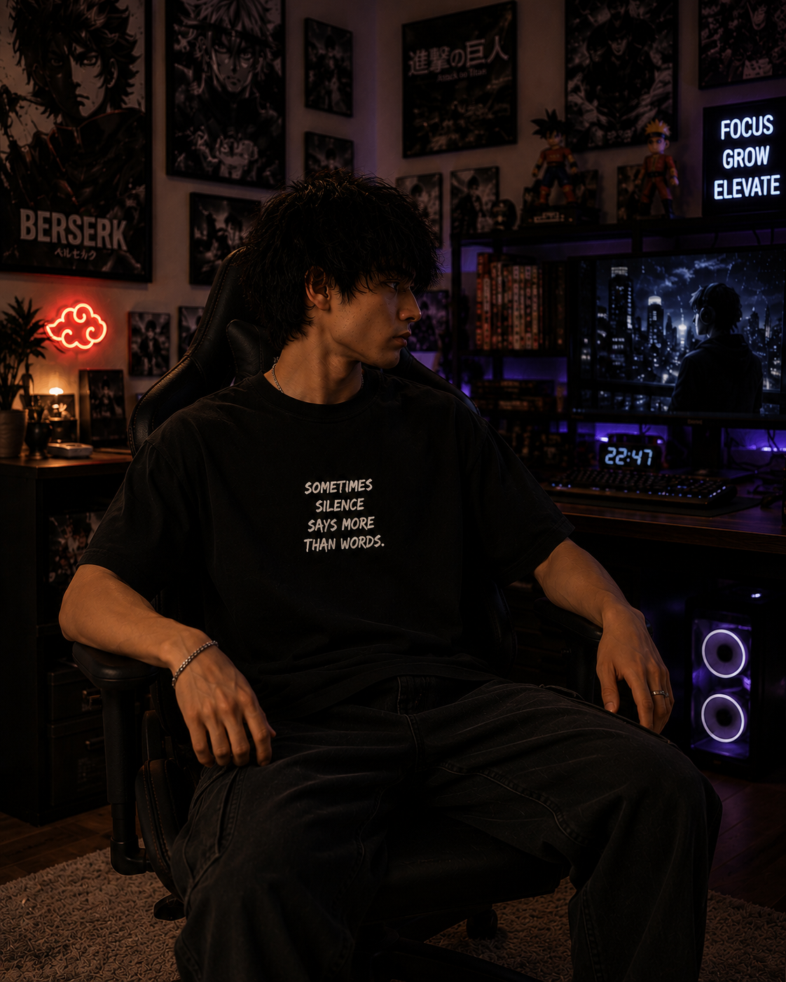 Chase Peace Oversized Graphic T-Shirt for Men