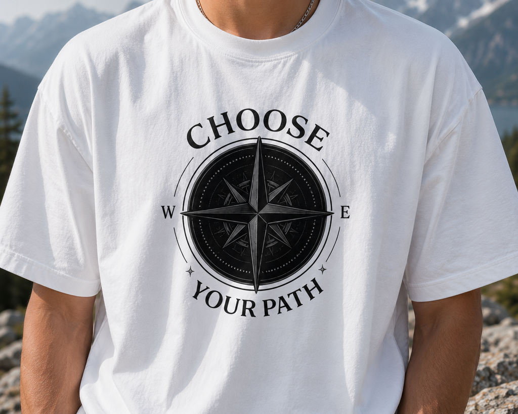 Choose Your Path Oversized Graphic T-Shirt for Men