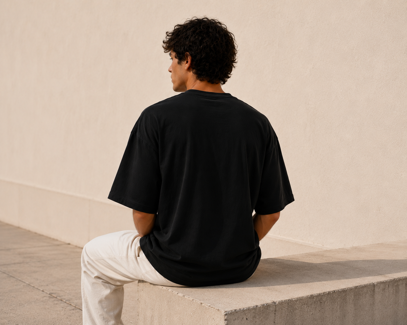 Men's Black Oversized Drop Shoulder T-Shirt