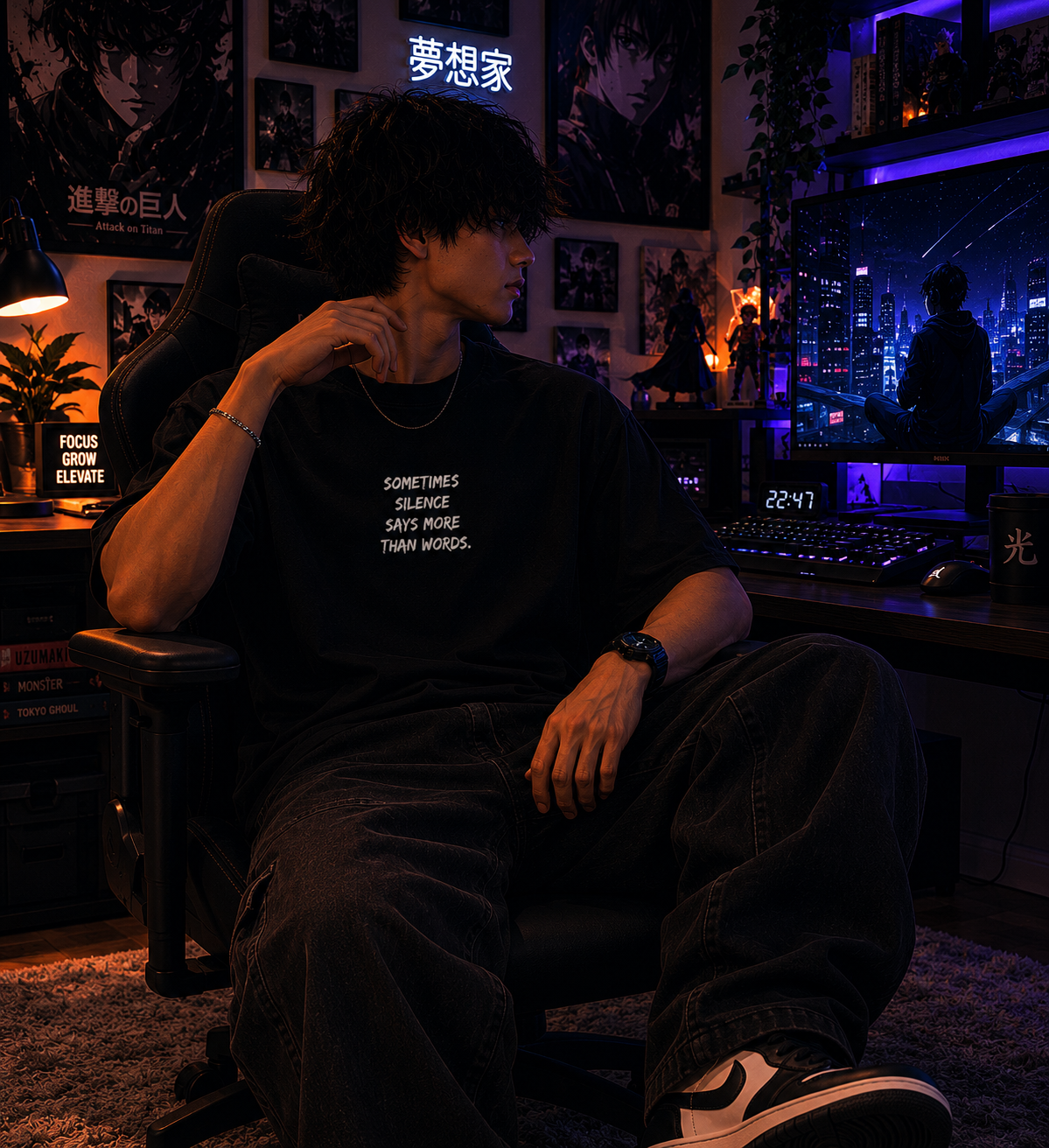 Chase Peace Oversized Graphic T-Shirt for Men