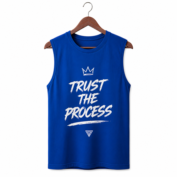 Trust The Process Royal Blue Men's Graphic Tank Top