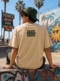 Skateboard Vibes Graphic Oversized T-Shirt for Men