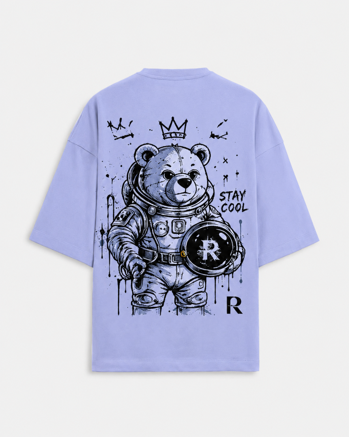 Beer King Oversized Fit T-Shirt in Air Blue - Rivento Fashion oversized t-shirt for men