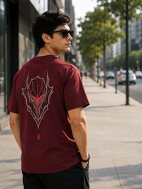 Crimson Oni Mask Brick Red Men's Classic Fit T-Shirt