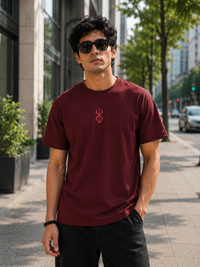 Crimson Oni Mask Brick Red Men's Classic Fit T-Shirt