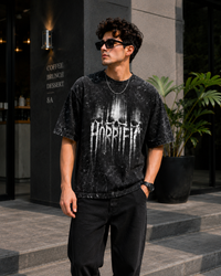 Horrific Gothic Skull Black Oversized T-Shirt