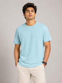 Sky Blue Premium Solid Classic Fit T-Shirt
