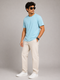 Sky Blue Premium Solid Classic Fit T-Shirt
