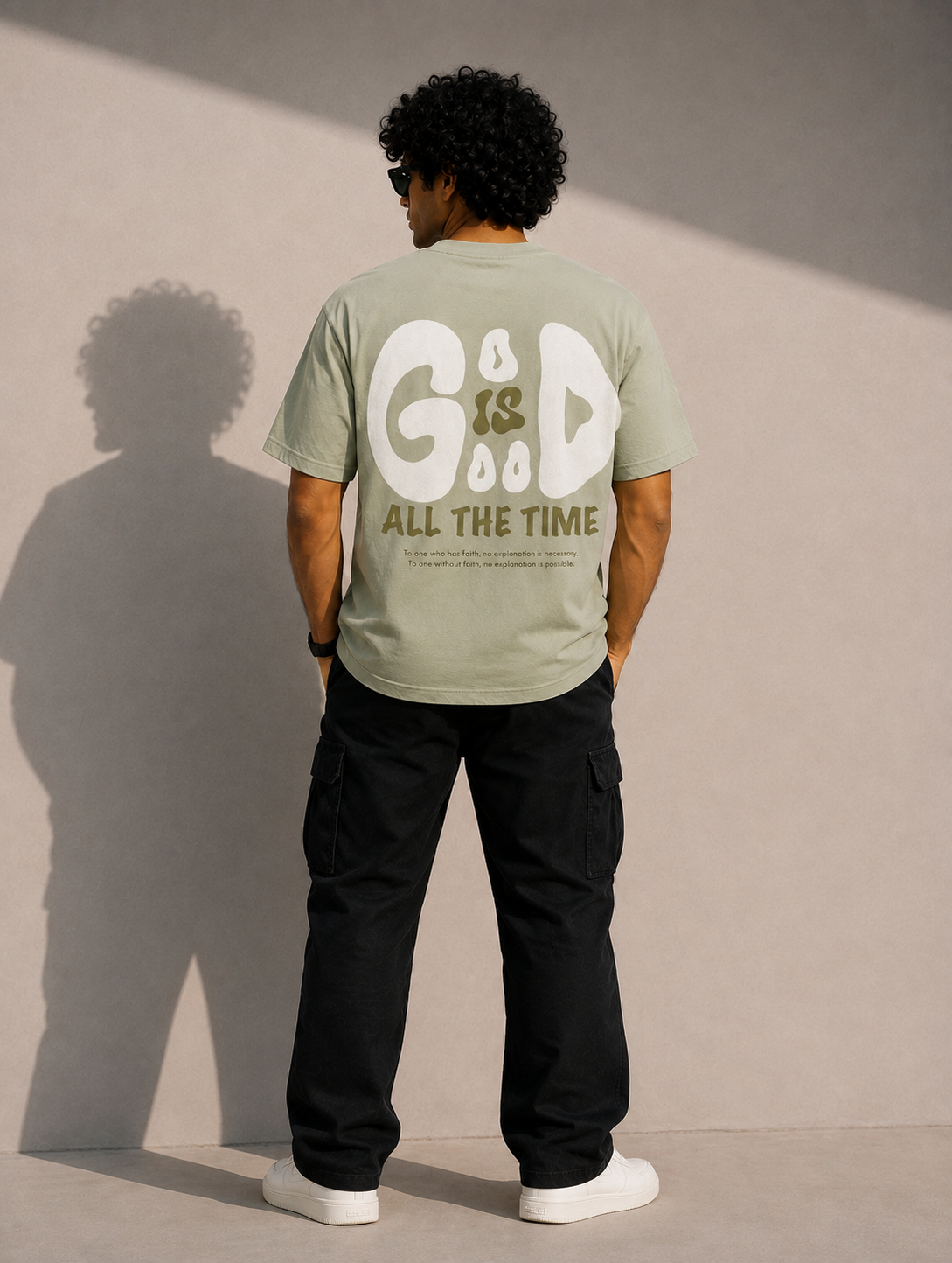 God Is Good Classic Sage Green Graphic T-Shirt
