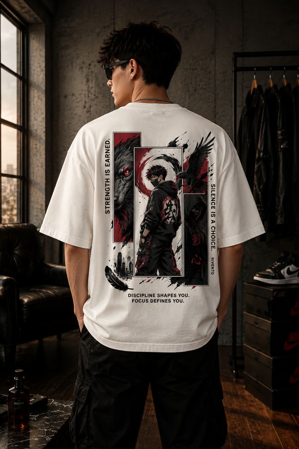 Buy Anime Wolf Oversized Graphic T-Shirt