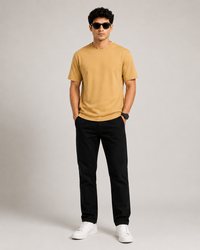 Beige Premium Solid Classic Fit T-Shirt