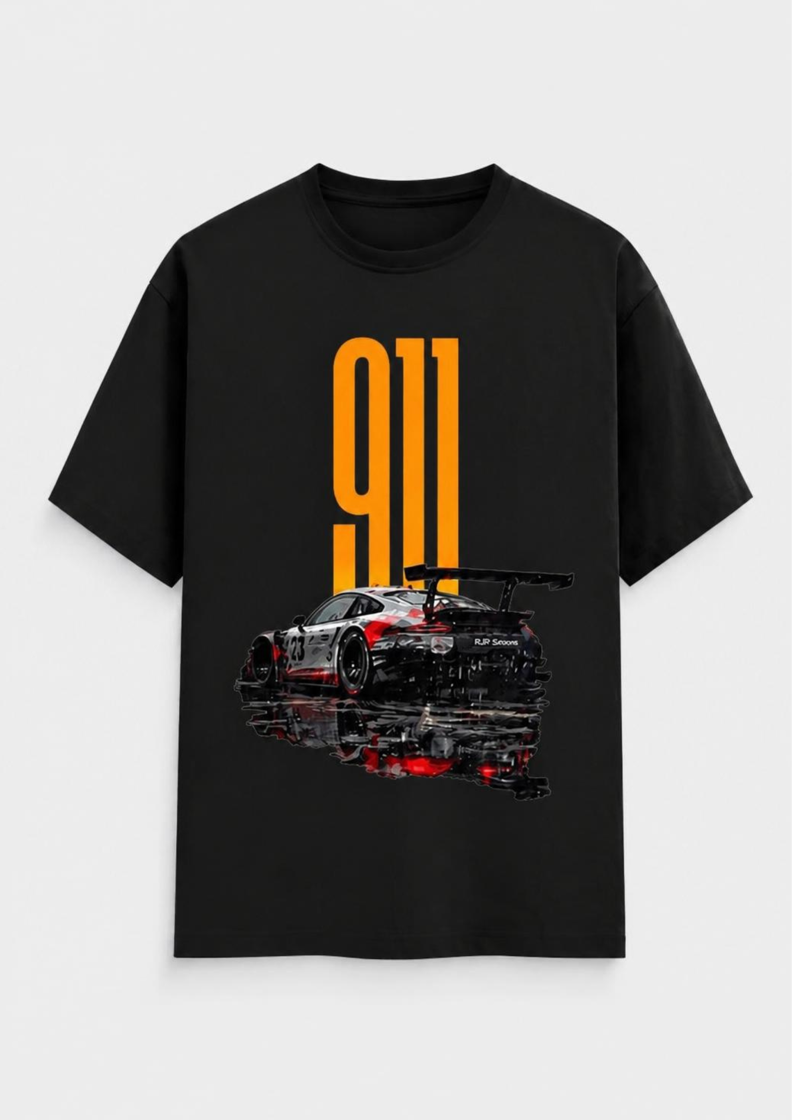 911 Car Oversized T-Shirt in Black - Rivento Fashion oversized t-shirt for men