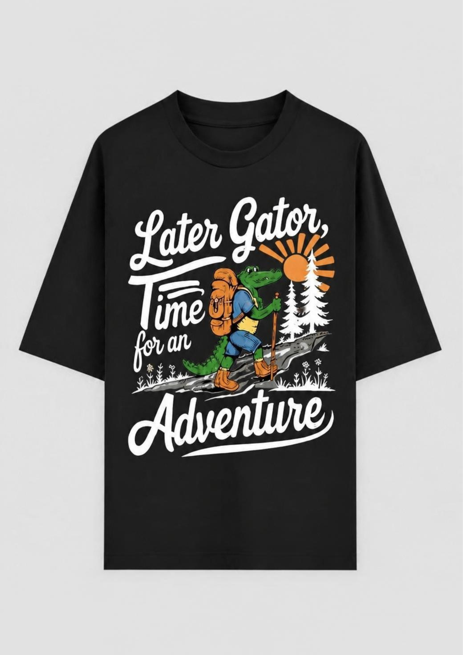 Adventure Oversized T-Shirt in Black - Rivento Fashion oversized t-shirt for men