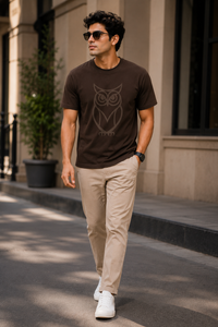 Wise Owl Brown Men's Classic Fit T-Shirt