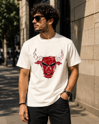 Red Bull Skull Off White Men's Classic Fit T-Shirt