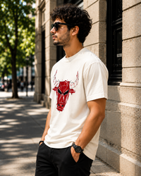 Red Bull Skull Off White Men's Classic Fit T-Shirt