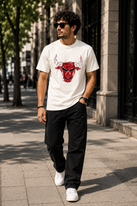 Red Bull Skull Off White Men's Classic Fit T-Shirt