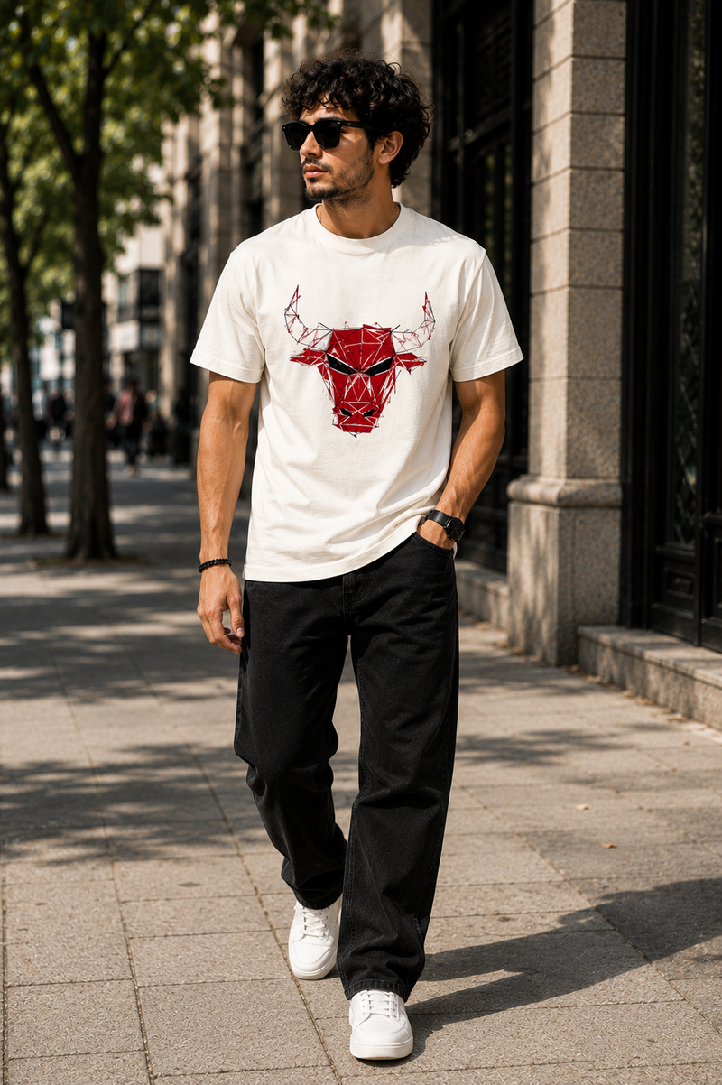 Red Bull Skull Off White Men's Classic Fit T-Shirt