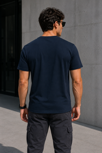 Captain Shield Navy Men's Classic Fit V-Neck T-Shirt