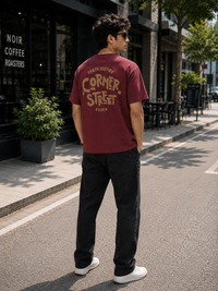 Corner Street Maroon Men's Classic Fit T-Shirt