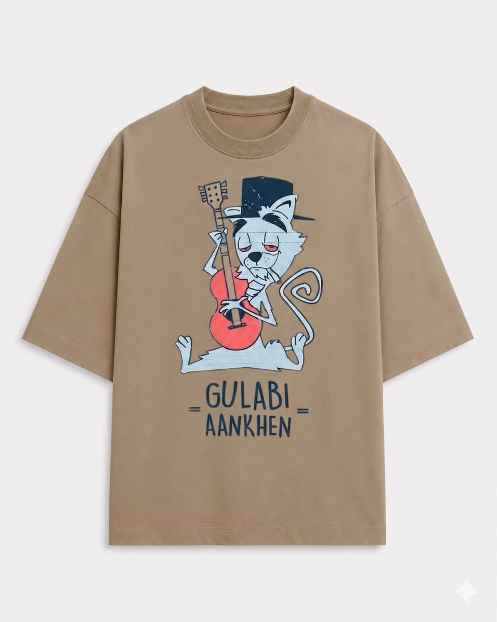 Gulabi Ankhen Graphic in Brown - Rivento Fashion oversized t-shirt for men