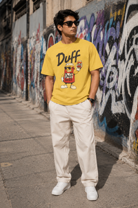 Duff Cartoon Yellow Men's Classic Fit T-Shirt