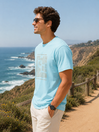Minimal Horizon Sky Blue Men's Classic Fit T-Shirt