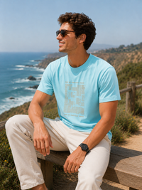 Minimal Horizon Sky Blue Men's Classic Fit T-Shirt