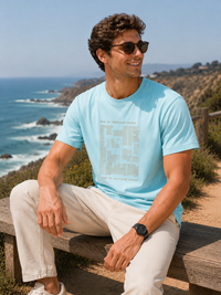 Minimal Horizon Sky Blue Men's Classic Fit T-Shirt