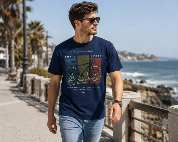 Enjoy the Journey Navy Blue Men's Classic Fit T-Shirt