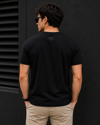 Mountain Expedition Black Men's Classic Fit V-Neck T-Shirt