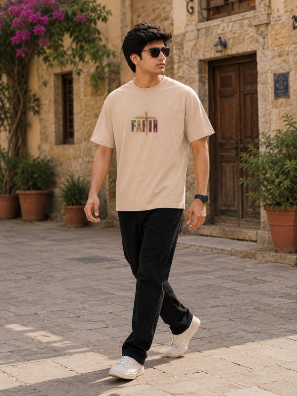 Faith Beige Men's Classic Fit T-Shirt