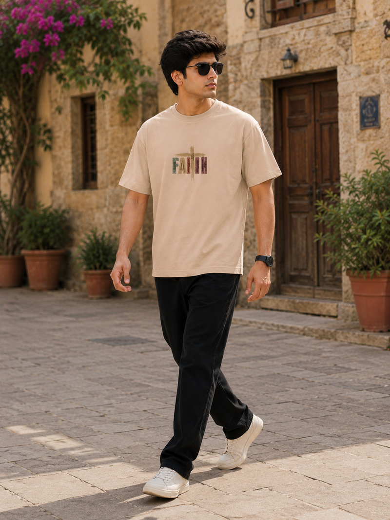Faith Beige Men's Classic Fit T-Shirt