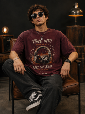 Feel The Beat Oversized Graphic T-Shirt
