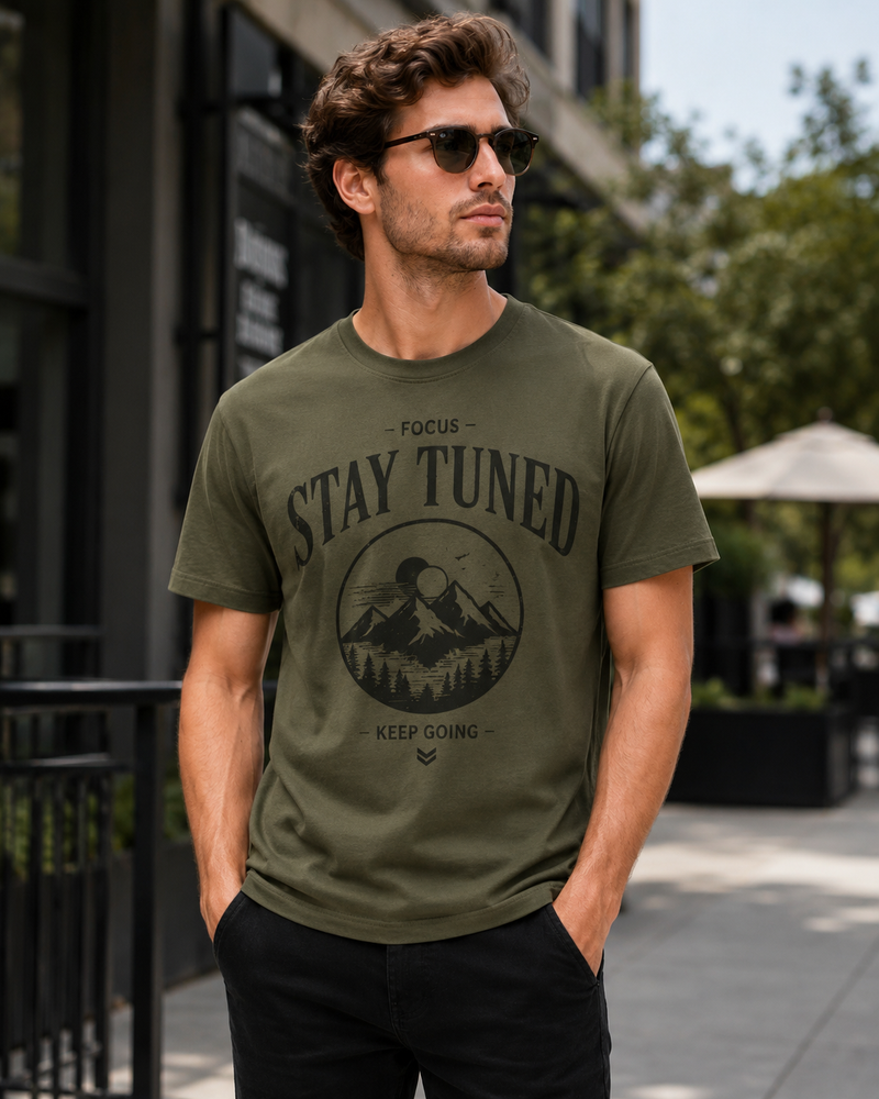 Stay Tuned Olive Men's Classic Fit T-Shirt