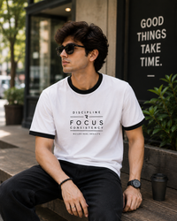 Focus White Men's Classic Fit Ringer T-Shirt