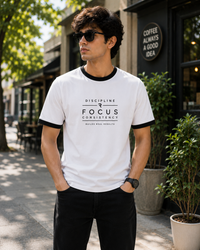Focus White Men's Classic Fit Ringer T-Shirt